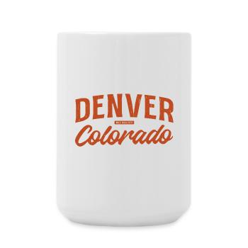 Denver Colorado Retro Script Logo - Large Mug 440 ml - white - Front