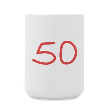 50e anniversaire cinquante rose numéro rose - Grande tasse 440 ml - blanc - Devant