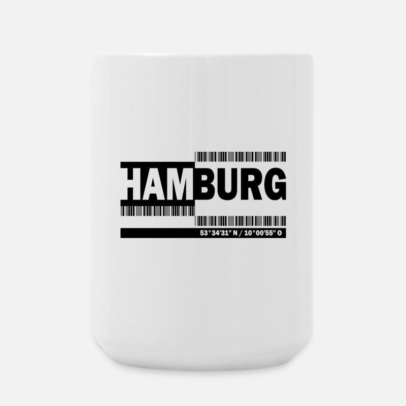 HAMBURG - Barcode - Large Mug 440 ml - white