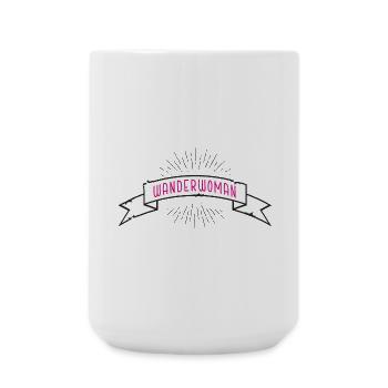 Wanderwoman Banderole Schleife - Große Tasse 440 ml - Weiß - Vorne