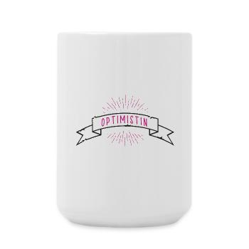 OPTIMISTIN Banderole - Große Tasse 440 ml - Weiß - Vorne