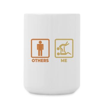 Judo stick figure - Large Mug 440 ml - white - Front