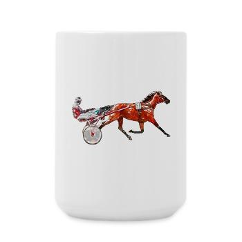 Traber Trabrennen Design - Große Tasse 440 ml - Weiß - Vorne