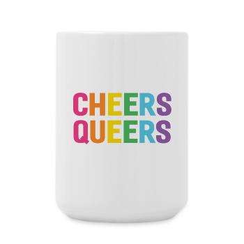 LGBTQ Cheers Queers - Large Mug 440 ml - white - Front