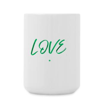 Love basketball green - Large Mug 440 ml - white - Front