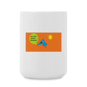 Vogel mit Einhorn-Sprechblase - Große Tasse 440 ml - Weiß - Vorne