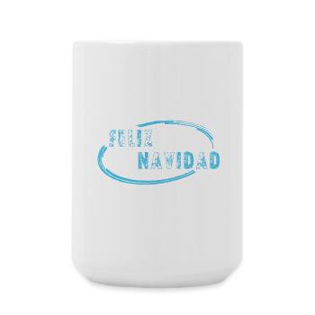 Feliz Navidad Typo with round Frame - Große Tasse 440 ml - Weiß - Vorne