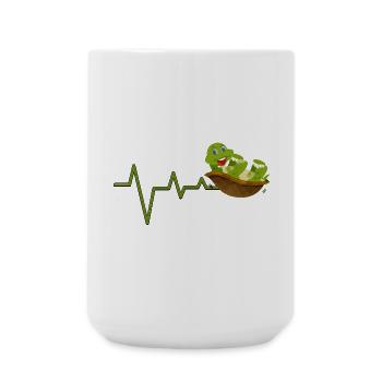 Niedliches Reptil Herzschlag Maskottchen - Große Tasse 440 ml - Weiß - Vorne