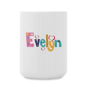 Personalized Evelyn Name - Large Mug 440 ml - white - Front