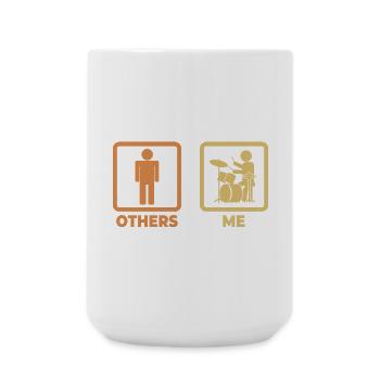 Drummer Strichmännchen - Große Tasse 440 ml - Weiß - Vorne