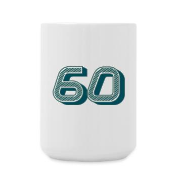 60. 60 ANS. 60e ANNIVERSAIRE. ANNIVERSAIRE 60 ANS. - Grande tasse 440 ml - blanc - Devant