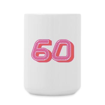 60. 60 YEARS. 60th ANNIVERSARY. 60TH BIRTHDAY. - Large Mug 440 ml - white - Front