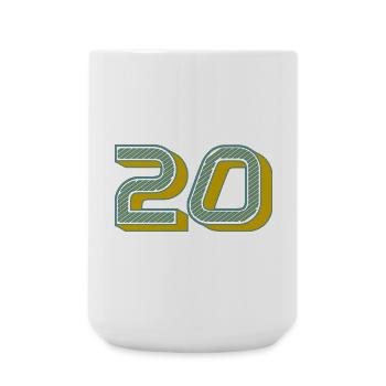 20. 20 ANS. 20e ANNIVERSAIRE. ANNIVERSAIRE 20 ANS. - Grande tasse 440 ml - blanc - Devant