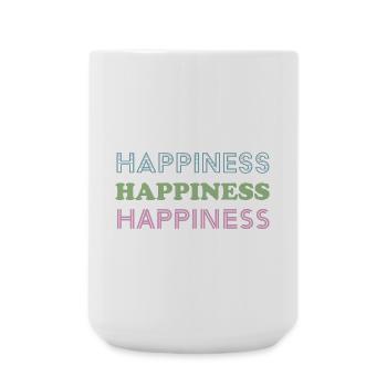 Lettres pastel du Trio du Bonheur - Grande tasse 440 ml - blanc - Devant