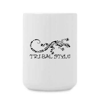Polynesische schwarze Eidechse - Große Tasse 440 ml - Weiß - Vorne
