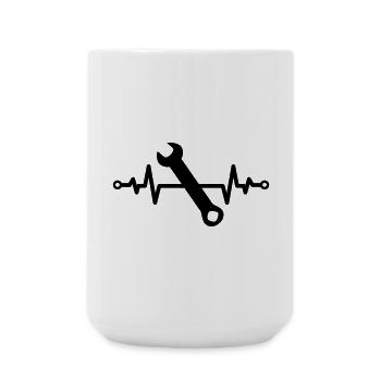 Idée cadeau : clé à molette ouverte - Grande tasse 440 ml - blanc - Devant
