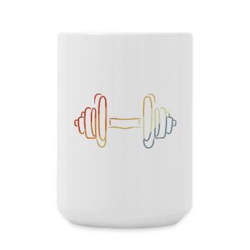 Croquis d’haltères de fitness - Grande tasse 440 ml - blanc - Devant