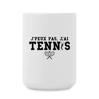 Je peux pas j ai tennis joueuse de tennis - Grande tasse 440 ml - blanc - Devant