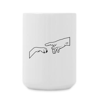 Hundepfote - gib Pfote - Große Tasse 440 ml - Weiß - Vorne
