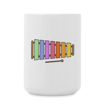 Xylophon, bunte Grafik - Große Tasse 440 ml - Weiß - Vorne