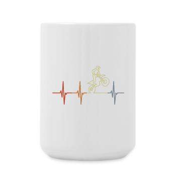 My heart beats for motocross - Large Mug 440 ml - white - Front