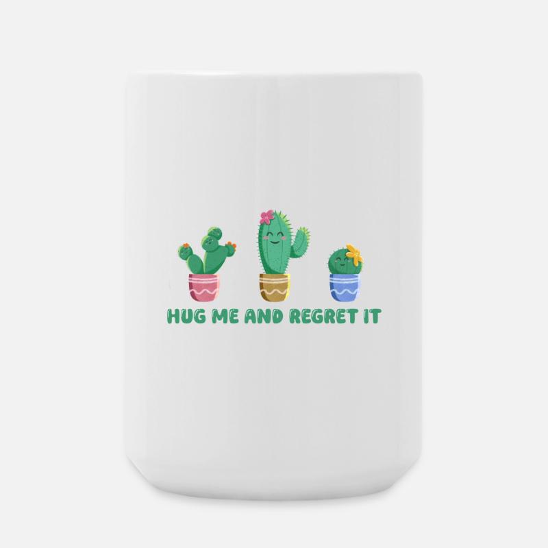 Cute cactus with funny saying - Large Mug 440 ml - white