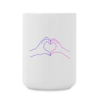 Motif de cœur personnalisé pour les couples – Hand Design - Grande tasse 440 ml - blanc - Devant