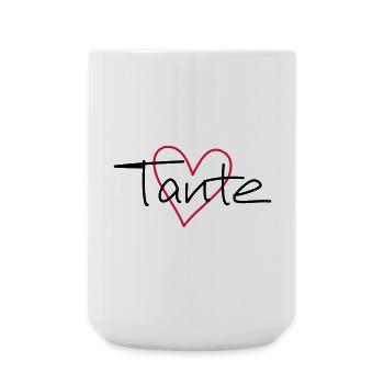 Tante Herz Geschenk Liebe Patentante - Große Tasse 440 ml - Weiß - Vorne