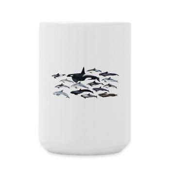 Delphine - Delphine - Dauphins - Delphinidae - Große Tasse 440 ml - Weiß - Vorne