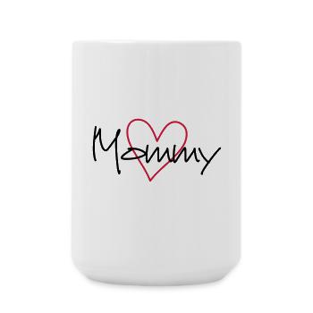 Mommy Herz Geschenk Partnerlook - Große Tasse 440 ml - Weiß - Vorne