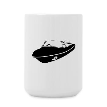 hors-bord bateau de course - Grande tasse 440 ml - blanc - Devant