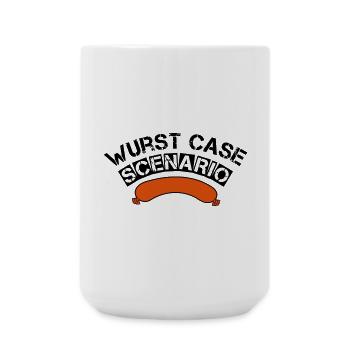 Wurst case scenario grillen BBQ Griller Geschenk - Große Tasse 440 ml - Weiß - Vorne