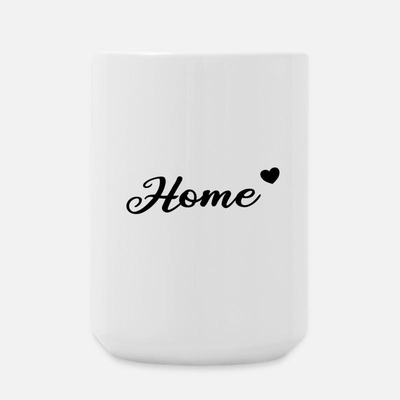 Home Herzchen Schriftzug - Große Tasse 440 ml - Weiß