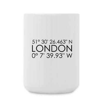 London Koordinaten - Große Tasse 440 ml - Weiß - Vorne