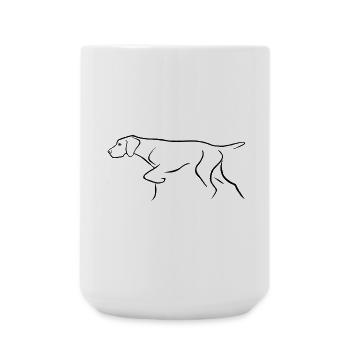 Pointing dog - Large Mug 440 ml - white - Front