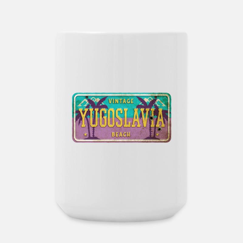 Jugoslawien Vintage Schild - Große Tasse 440 ml - Weiß