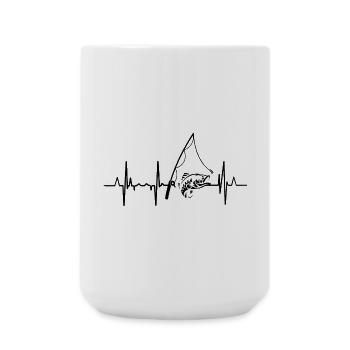 Fischerei Herzlinie - Große Tasse 440 ml - Weiß - Vorne