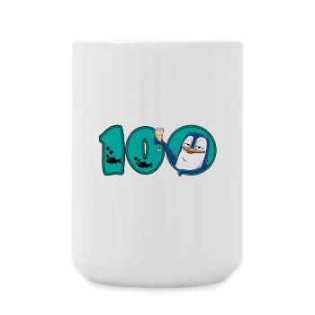 Pingouin du 100e anniversaire - Grande tasse 440 ml - blanc - Devant