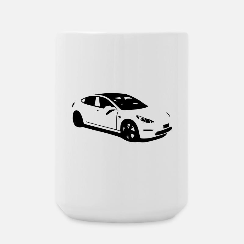Elektroauto Tesla Model 3 electric car - Große Tasse 440 ml - Weiß