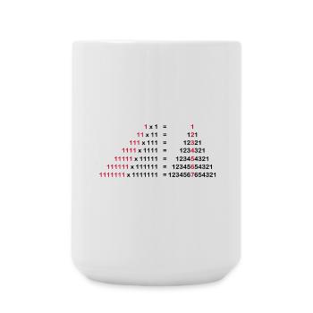 1x1 NUMBERS MATHEMATICS PALINDROME MULTIPLICATION 1^2 - Large Mug 440 ml - white - Front