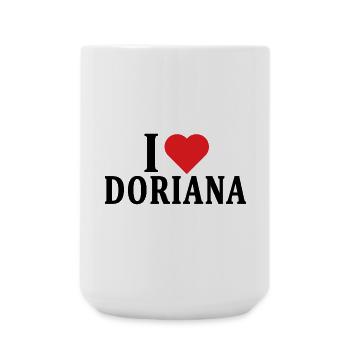 T-Shirt Ich liebe Doriana T-Shirt Geschenkidee - Große Tasse 440 ml - Weiß - Vorne