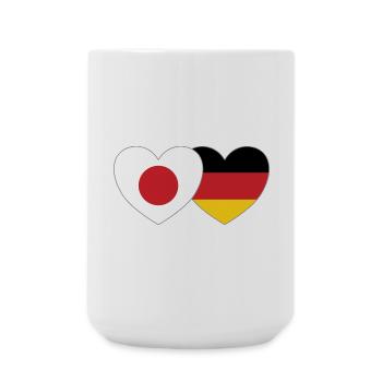 Japan Deutschland Flagge Herz - Große Tasse 440 ml - Weiß - Vorne