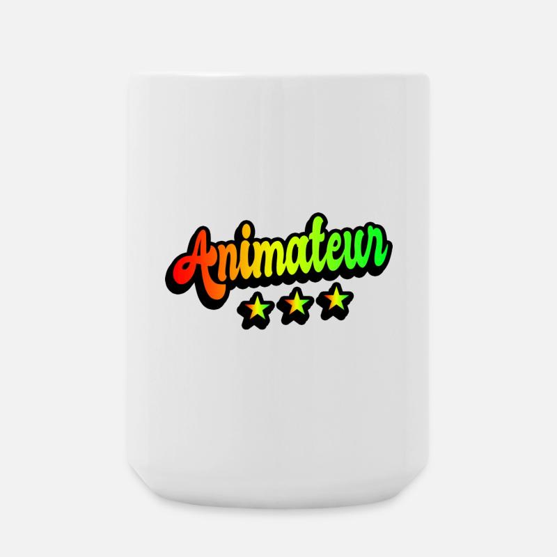 Animateur Regenbogen Design - Große Tasse 440 ml - Weiß