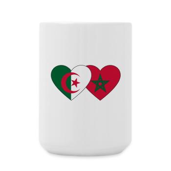 Algérie Maroc Flag Coeur - Grande tasse 440 ml - blanc - Devant