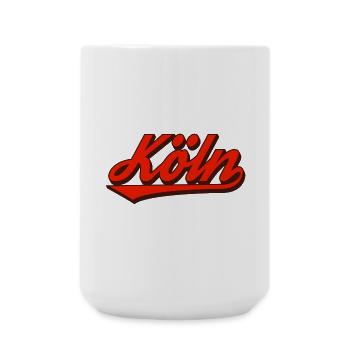 Köln Retro Script Logo Rot - Große Tasse 440 ml - Weiß - Vorne