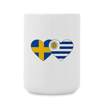 Sweden Uruguay Heart Flag - Large Mug 440 ml - white - Front