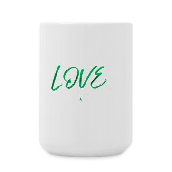 Love football green - Large Mug 440 ml - white - Front