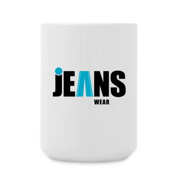 jeans wear mit punkt - Große Tasse 440 ml - Weiß - Vorne