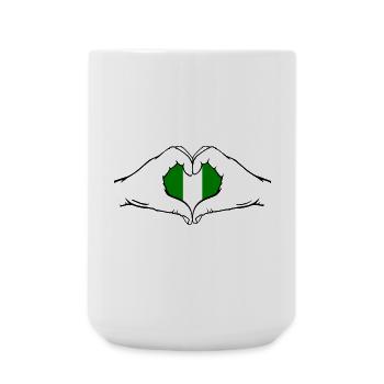Nigeria Flag Heart Shape - Large Mug 440 ml - white - Front