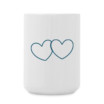 blue heart valentine's day gift - Large Mug 440 ml - white - Front